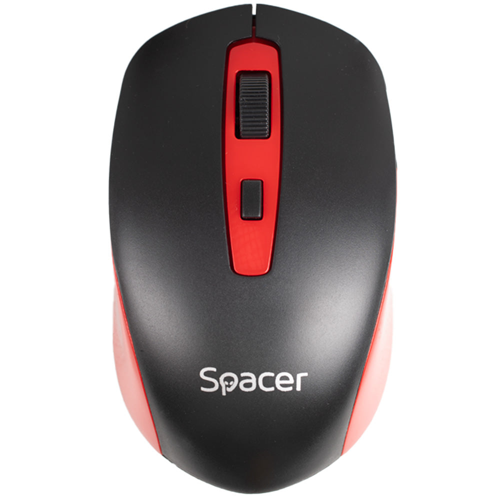 MOUSE Spacer, PC sau NB, wireless, 2.4GHz, optic, 1600 dpi, butoane/scroll 4/1, negru cu rosu, baterii incluse 2x AAA, ambalaj blister, "SPMO-WS01-BKRD"