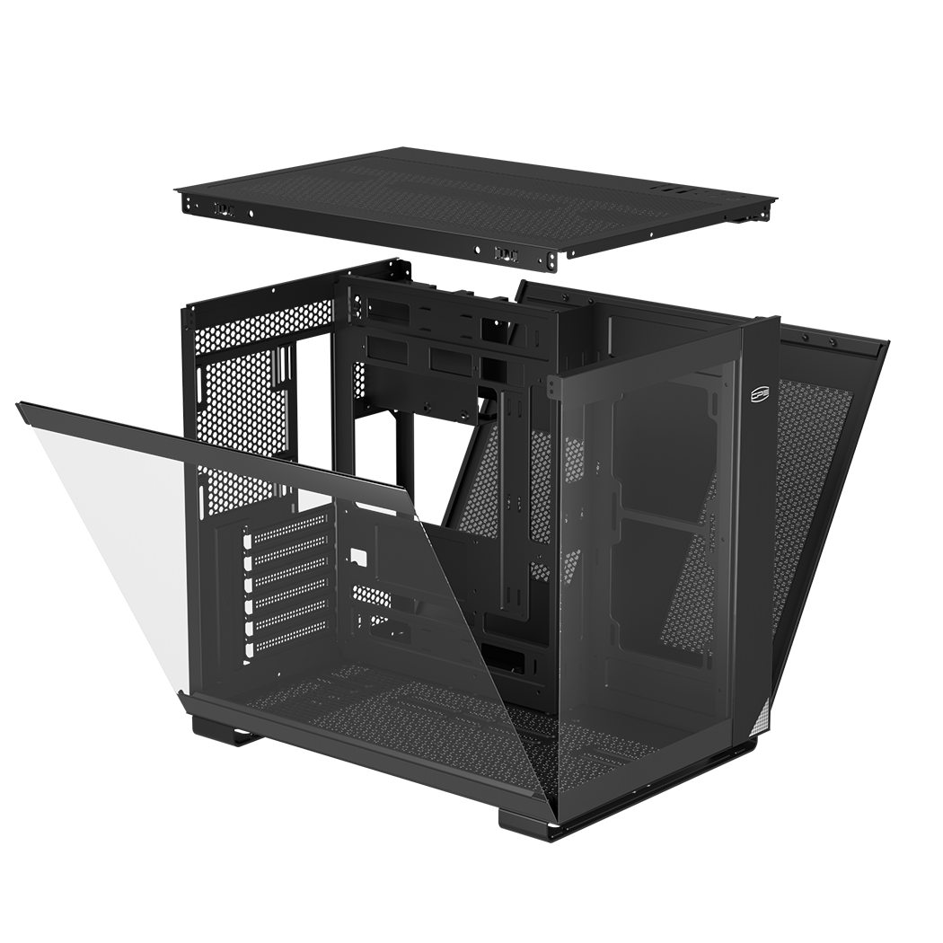 CARCASA PCCOOLER, Middle Tower, ATX, fara sursa, sticla securizata, negru, USB 3.2 gen 1 x 2, USB Type-C x 2, mic, audio, "C3 T500 BK"