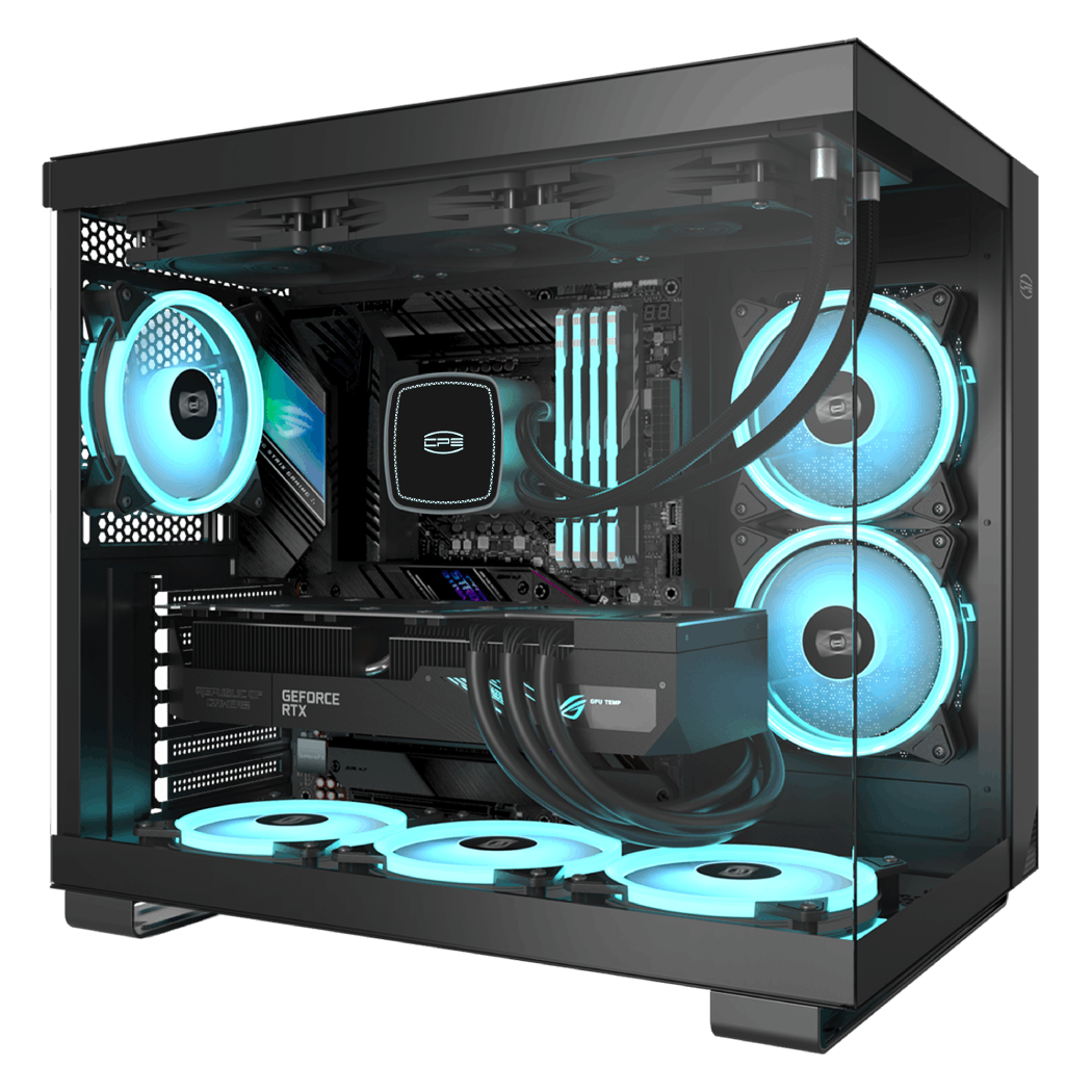 CARCASA PCCOOLER, Middle Tower, ATX, fara sursa, sticla securizata, 6 ventilatoare incluse, iluminare ARGB, alb, USB 3.2 gen 1 x 2, USB Type-C x 2, mic, audio, "C3 T500 ARGB BK"