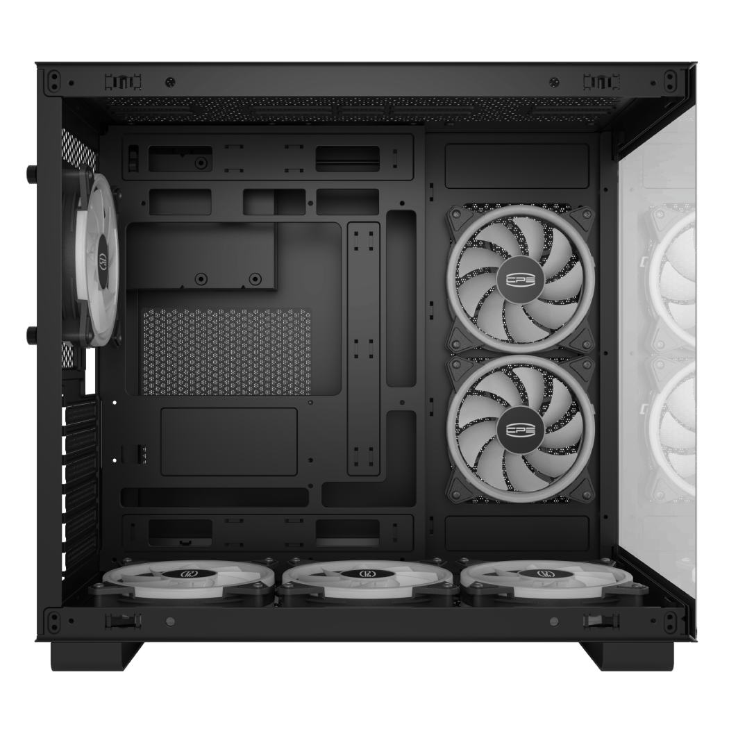 CARCASA PCCOOLER, Middle Tower, ATX, fara sursa, sticla securizata, 6 ventilatoare incluse, iluminare ARGB, alb, USB 3.2 gen 1 x 2, USB Type-C x 2, mic, audio, "C3 T500 ARGB BK"
