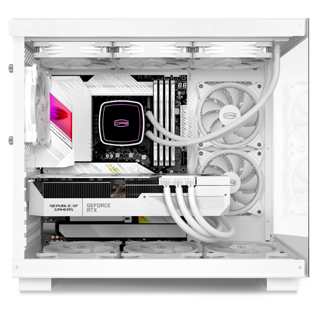 CARCASA PCCOOLER, Middle Tower, ATX, fara sursa, sticla securizata, 6 ventilatoare incluse, iluminare ARGB, negru, USB 3.2 gen 1 x 2, USB Type-C x 2, mic, audio, "C3 T500 ARGB WH"