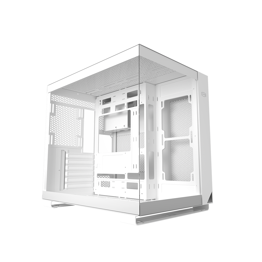 CARCASA PCCOOLER, Middle Tower, ATX, fara sursa, sticla securizata, alb, USB 3.2 gen 1 x 2, USB Type-C x 2, mic, audio, 