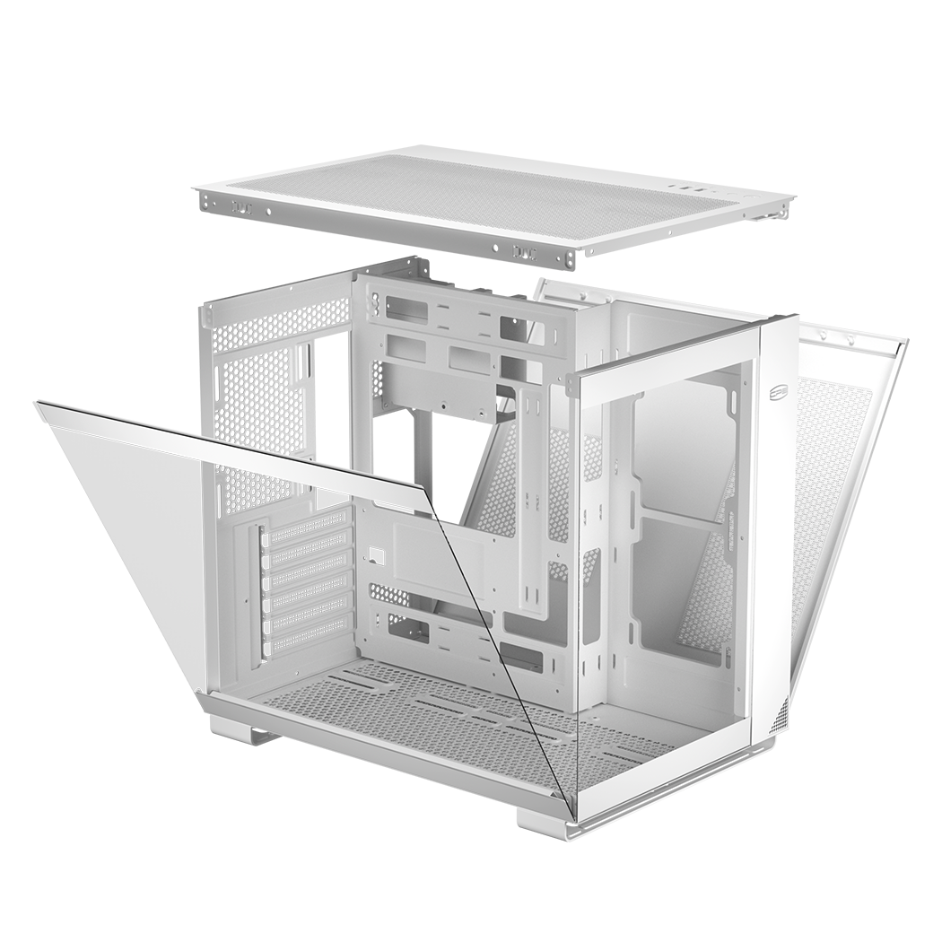 CARCASA PCCOOLER, Middle Tower, ATX, fara sursa, sticla securizata, alb, USB 3.2 gen 1 x 2, USB Type-C x 2, mic, audio, "C3 T500 WH"