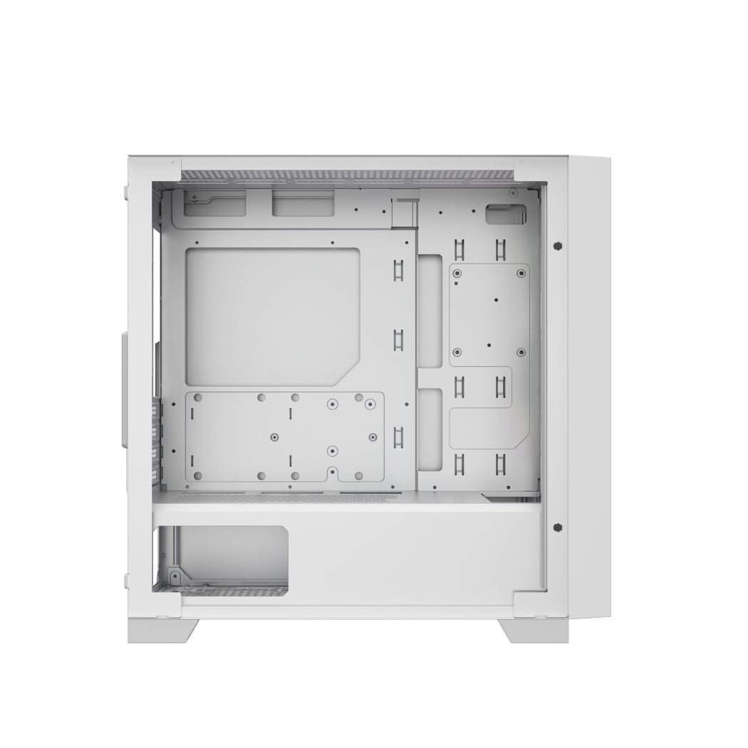 CARCASA PCCOOLER, Mini Tower, mATX, fara sursa, sticla securizata, 2 ventilatoare incluse, iluminare ARGB, alb, USB 3.2 gen 2