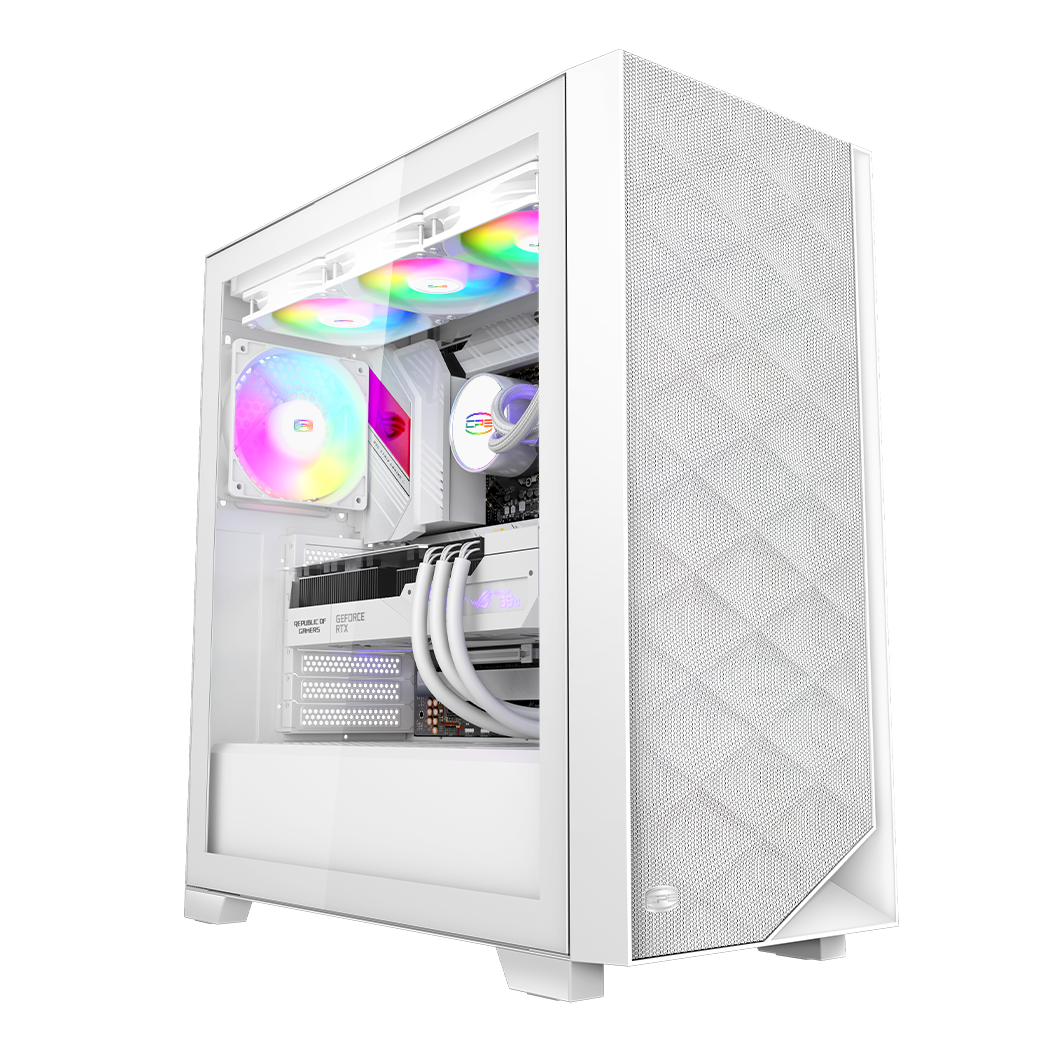CARCASA PCCOOLER, Middle Tower, ATX, fara sursa, sticla securizata, 3 ventilatoare incluse, iluminare ARGB, alb, USB 3.2 gen 2 x 2, mic, audio, "C3D510 ARGB WH"