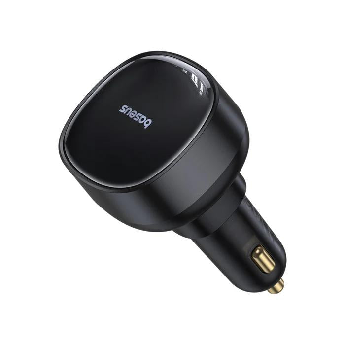 INCARCATOR auto Baseus Enjoyment Pro, 1 x USB Type-C cablu retractabil, 1 x USB , total output 60W, pt. bricheta auto, negru "C00057800111-00" - 6932172635817