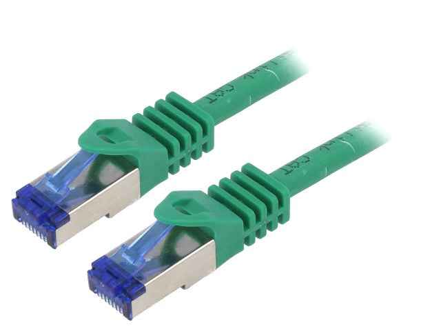 PATCH CORD S/FTP Logilink Cat6a, LSZH, cupru, 7.5 m, flexibil, certificat GHMT, verde, AWG26, dublu ecranat, 