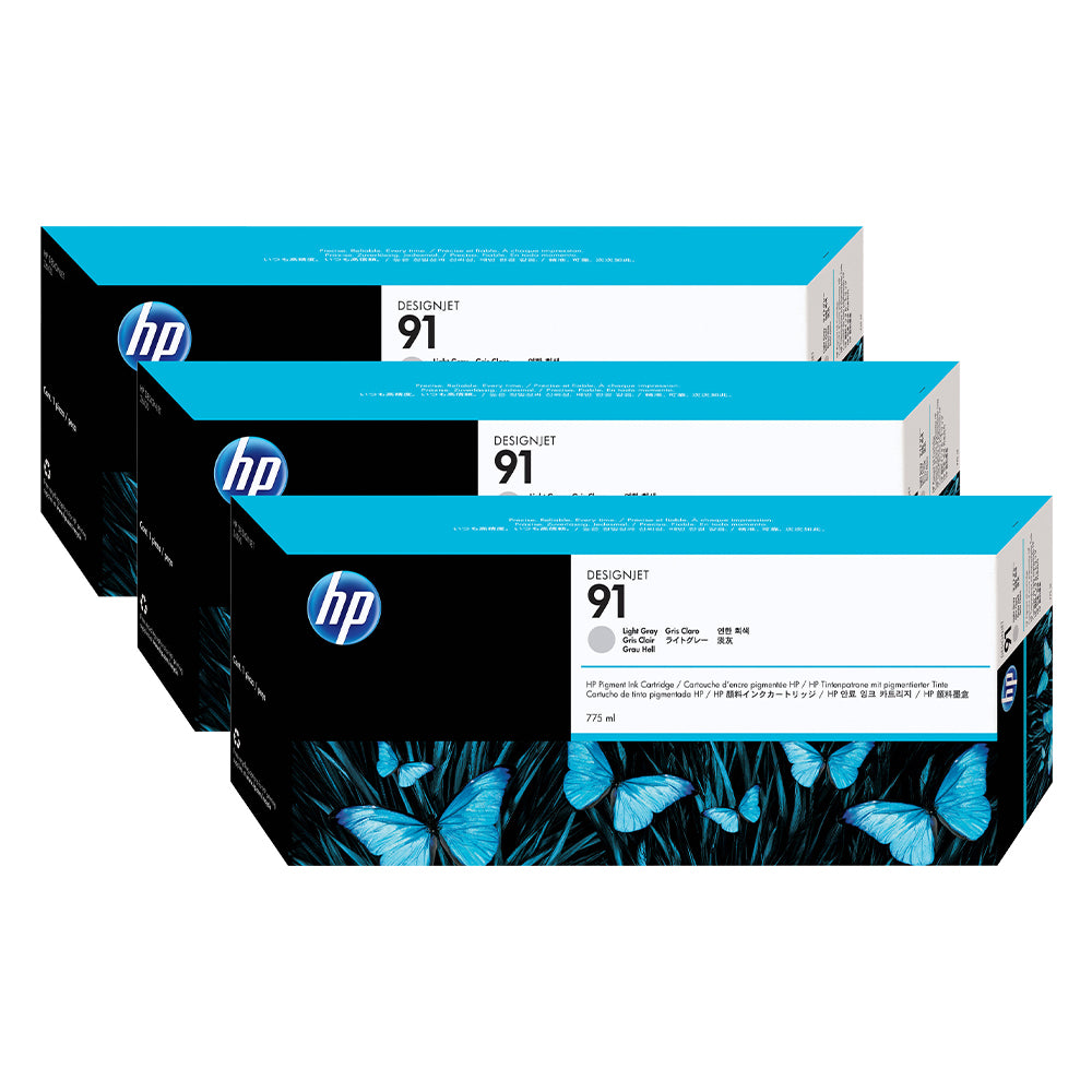 Tri-Pack Original HP Light Grey, nr.91, pentru DesignJet Z6100, 3x775ml, 