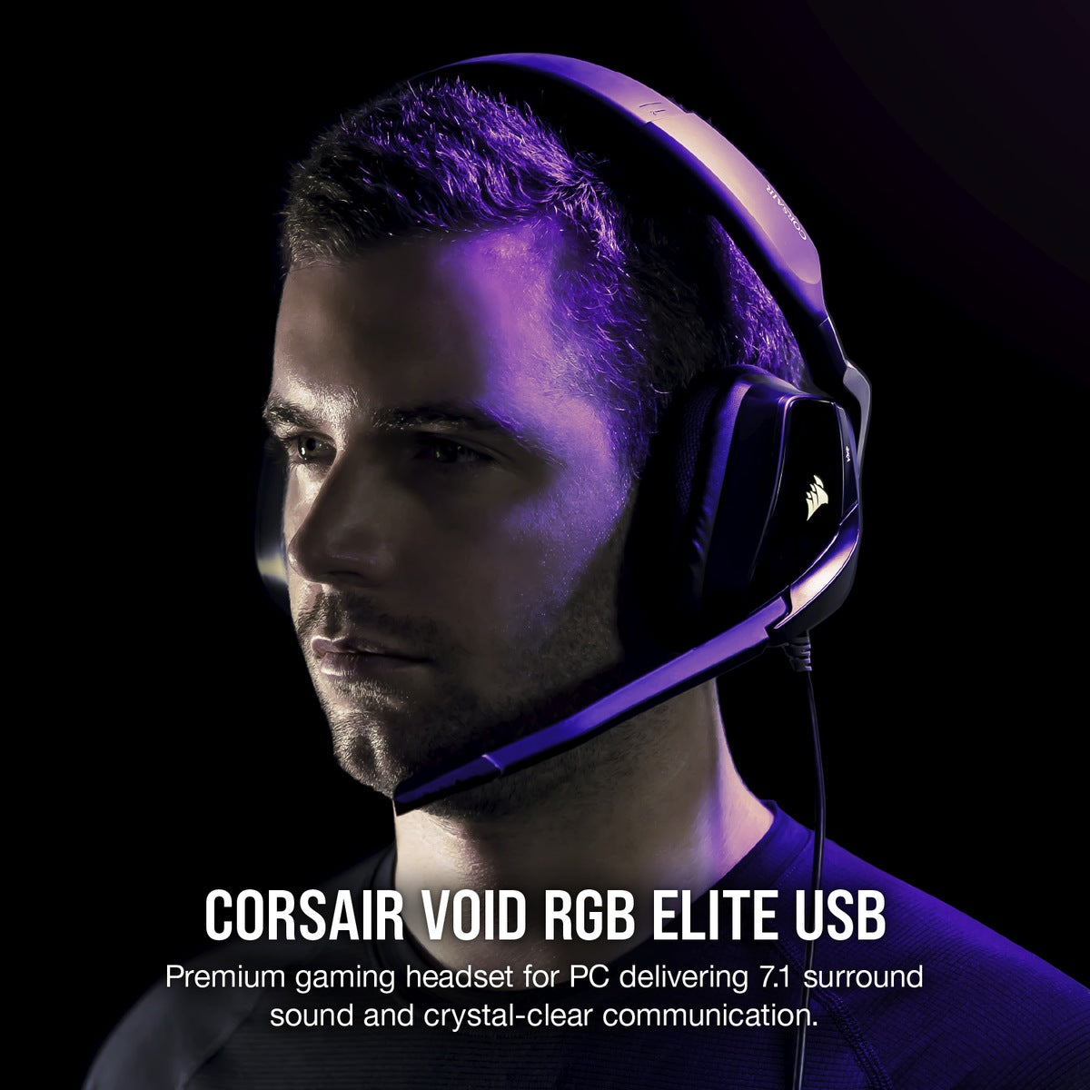 CASTI Corsair, "Void RGB Elite", cu fir, gaming, utilizare multimedia, microfon pe brat, conectare prin USB 2.0, negru, "CA-9011203-EU"