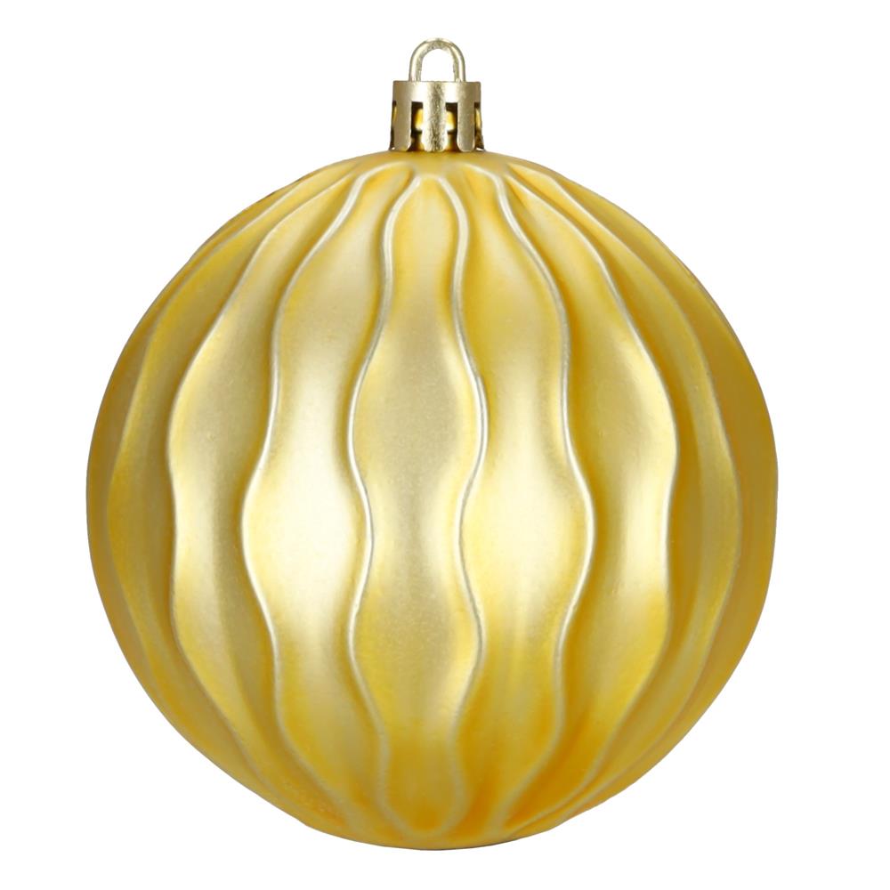 Set globuri decorative, 36 bucati, plastic, 6.5 cm, auriu si ecru