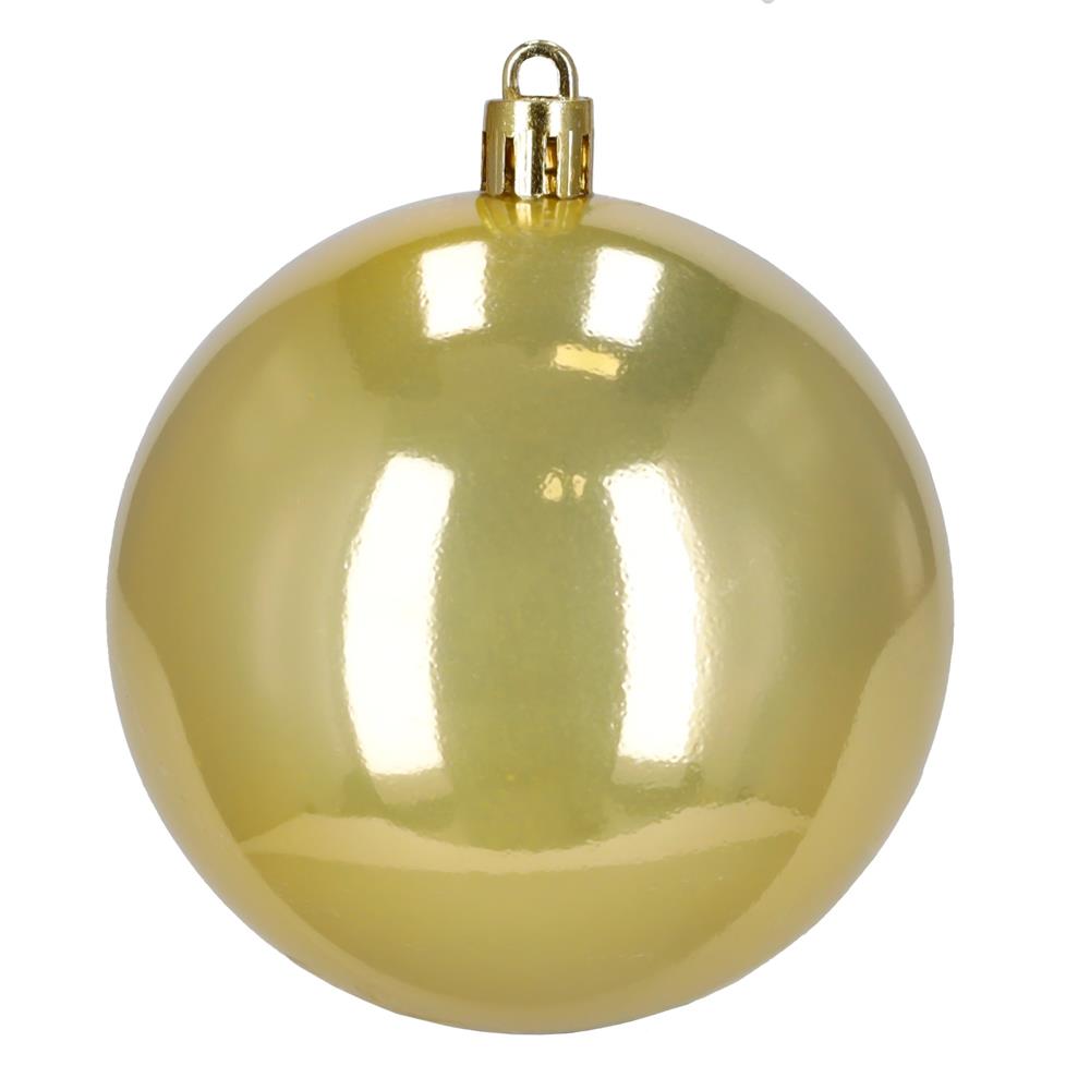 Set globuri decorative, 36 bucati, plastic, 6.5 cm, auriu si ecru