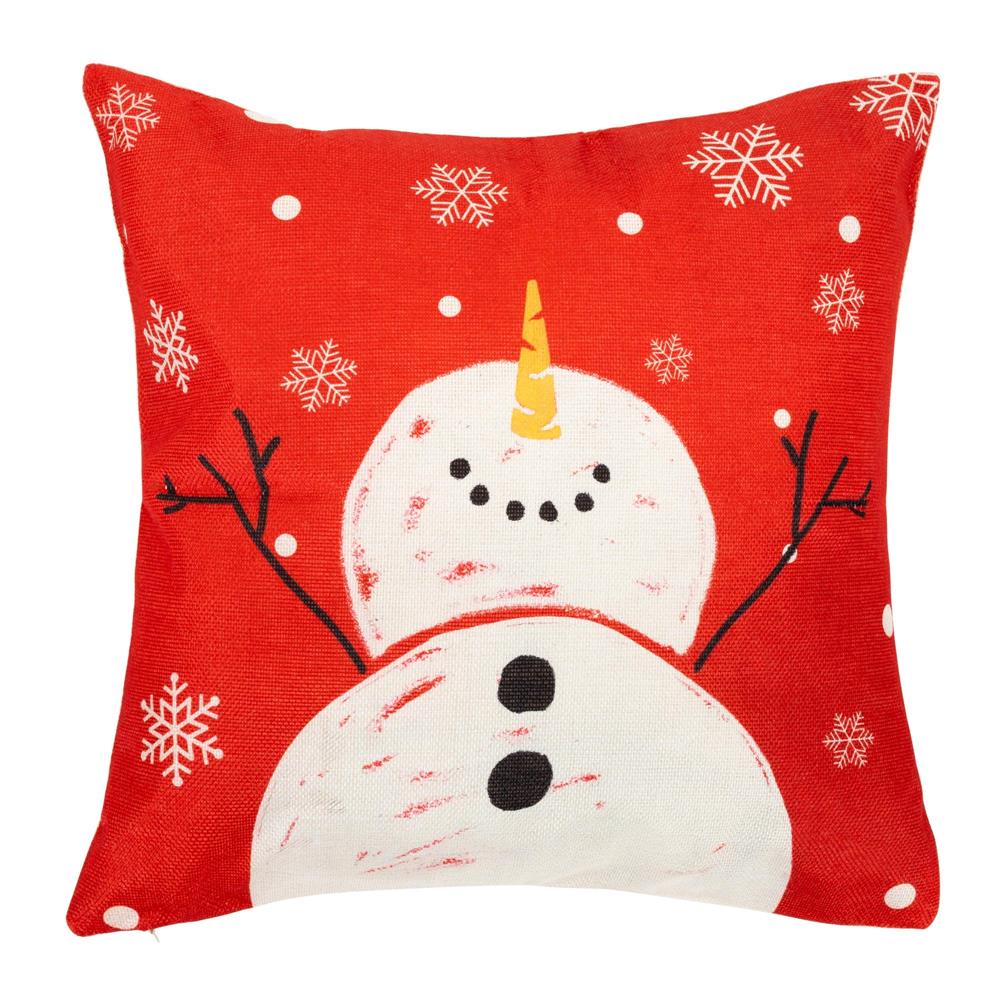 Set 4 fete de perna decorative, 40x40 cm, motive de Craciun, rosu alb