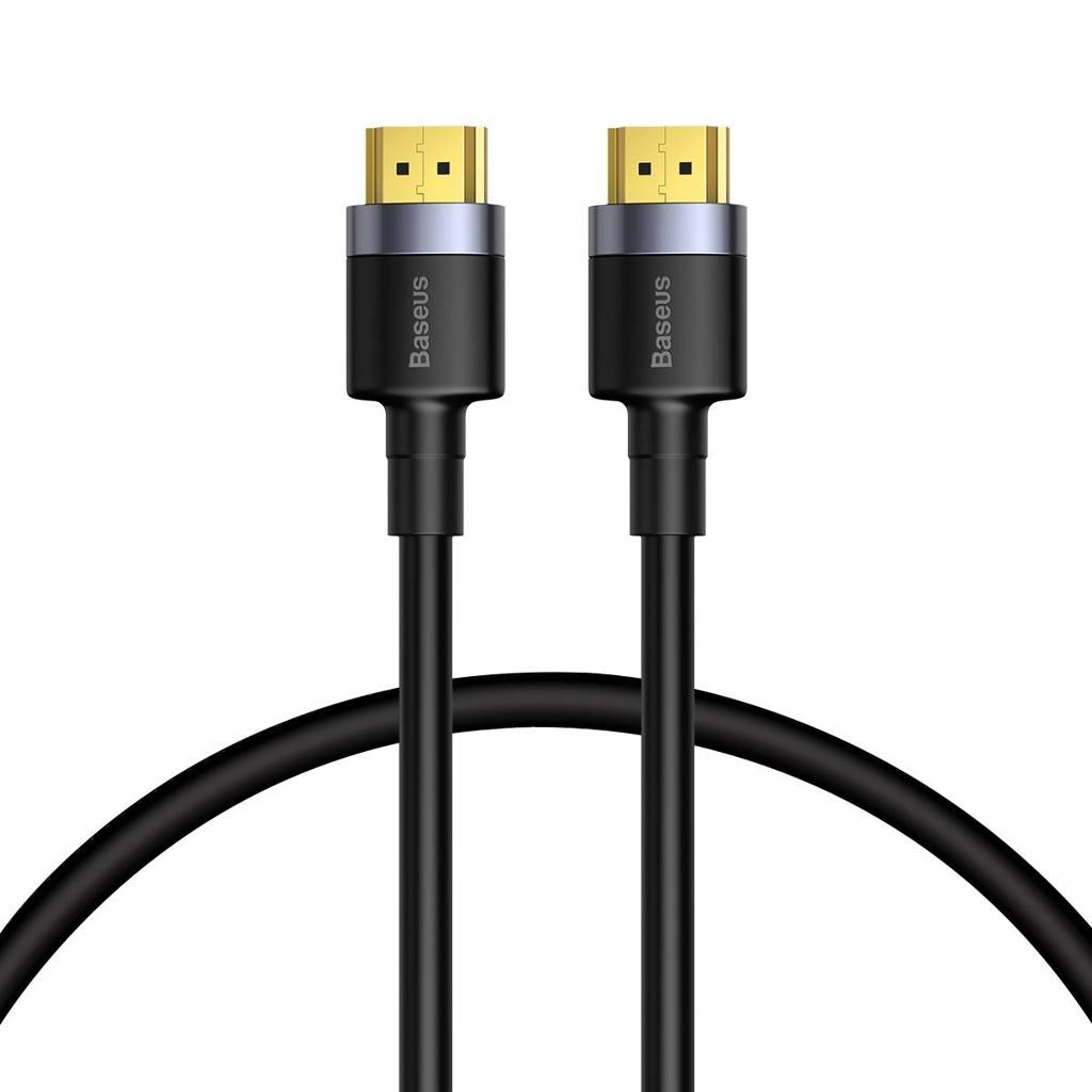 CABLU video Baseus Cafule, HDMI (T) la HDMI (T), rezolutie maxima 4K UHD (3840 x 2160) la 60 Hz, conectori auriti, 1m, negru "CADKLF-E01" - 6953156218185
