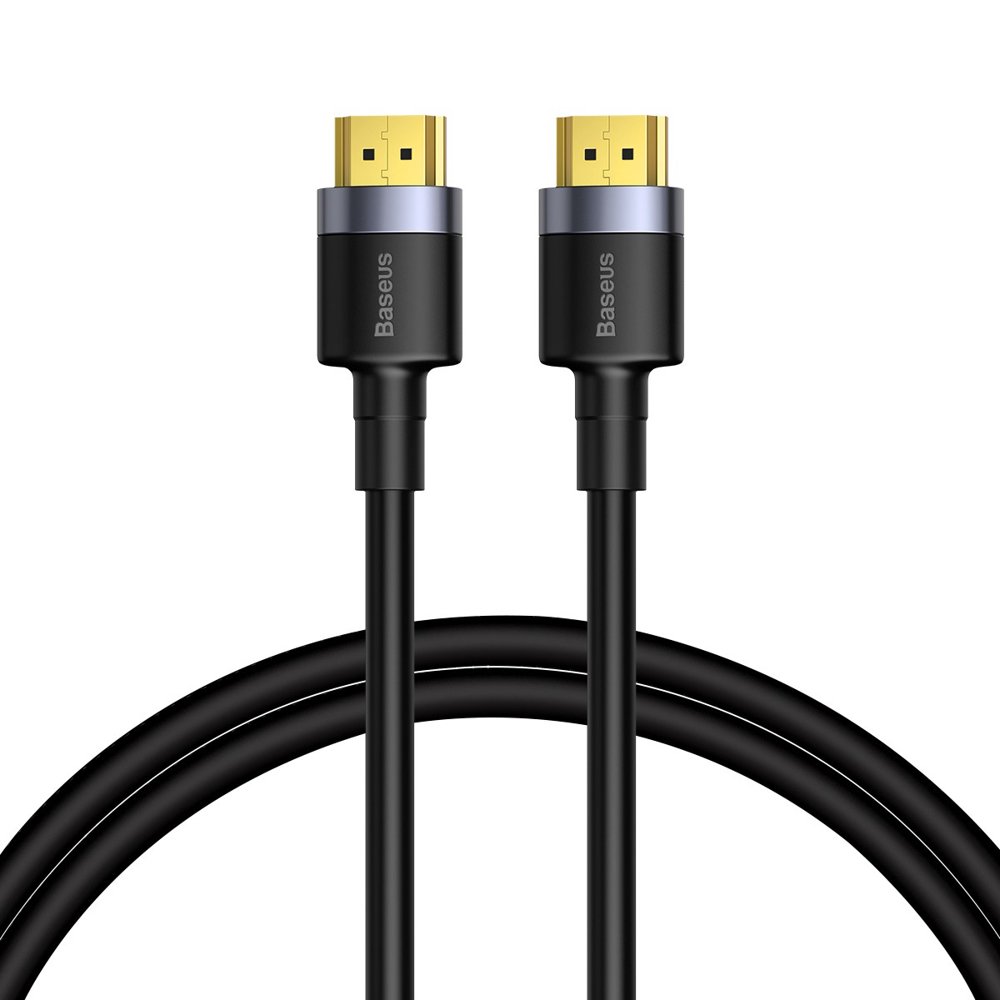 CABLU video Baseus Cafule, HDMI (T) la HDMI (T), rezolutie maxima 4K UHD (3840 x 2160) la 60 Hz, conectori auriti, 2m, negru "CADKLF-F01" - 6953156218192