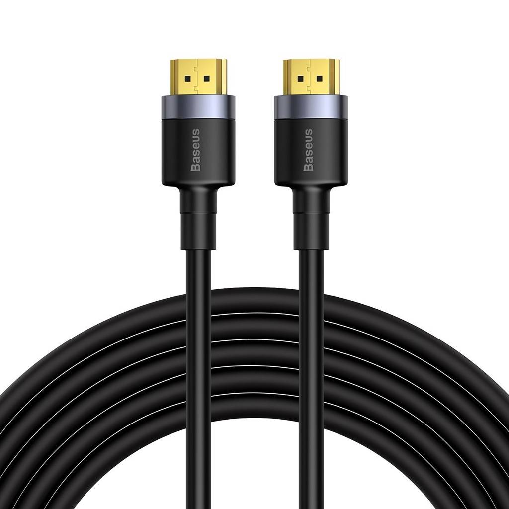 CABLU video Baseus Cafule, HDMI (T) la HDMI (T), rezolutie maxima 4K UHD (3840 x 2160) la 60 Hz, conectori auriti, 5m, negru "CADKLF-H01" - 6953156218215