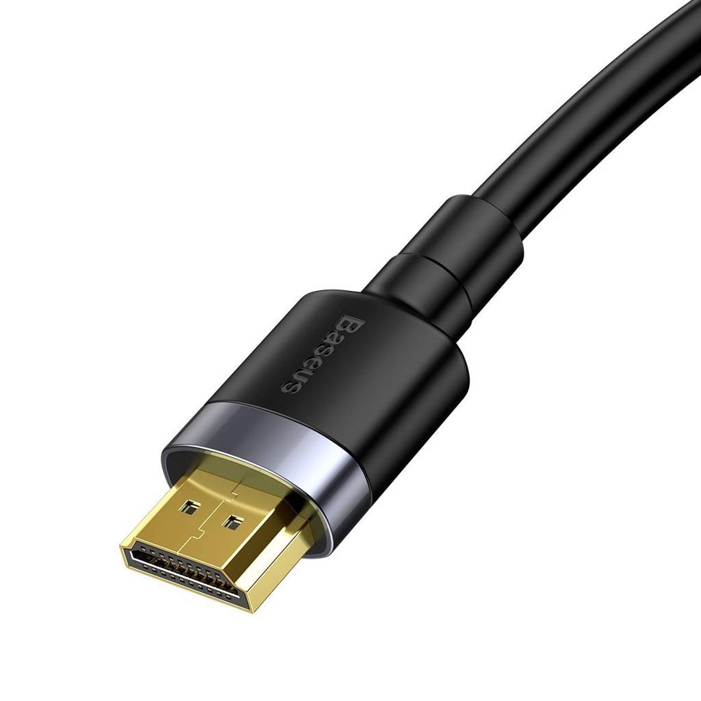 CABLU video Baseus Cafule, HDMI (T) la HDMI (T), rezolutie maxima 4K UHD (3840 x 2160) la 60 Hz, conectori auriti, 5m, negru "CADKLF-H01" - 6953156218215