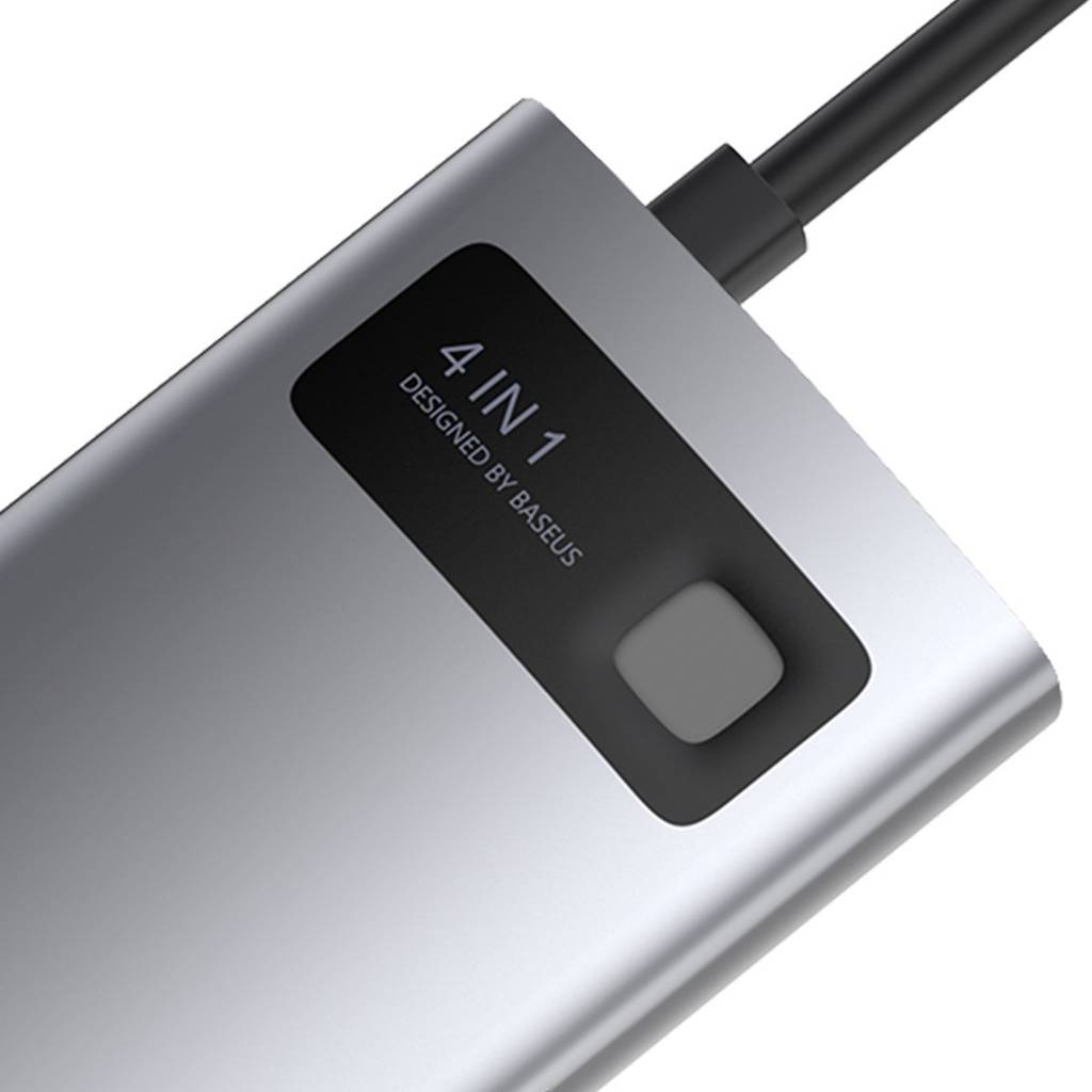 DOCKING Station Baseus Metal Gleam,conectare PC USB-C, USB 3.0x1|USB 2.0x1|USB Type C x 1 PD 100W 5V/9V/ 4.5V/20V 5A (Max) | HDMI x 1/4K/30Hz,gri "CAHUB-CY0G" -6953156204621