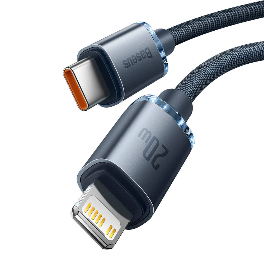 Cablu alimentare si date Baseus Crystal Shine, Fast Charging Data Cable pt. smartphone, USB Type-C la Lightning Iphone PD