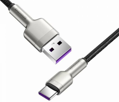 CABLU alimentare si date Baseus Cafule Series, Fast Charging Data Cable pt. smartphone, USB la USB Type-C 66W, braided, 1m, negru "CAKF000101" - 6953156209756