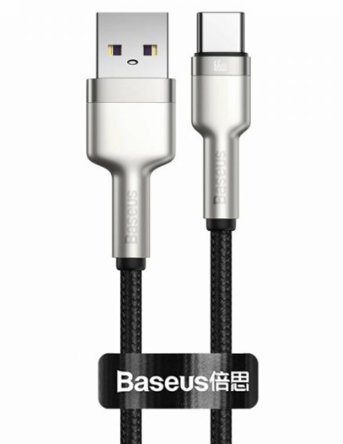 CABLU alimentare si date Baseus Cafule Series, Fast Charging Data Cable pt. smartphone, USB la USB Type-C 66W, braided, 1m, negru "CAKF000101" - 6953156209756