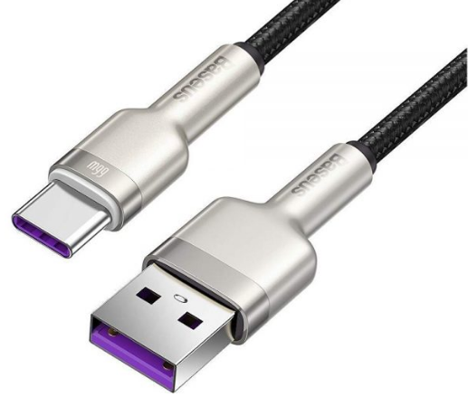 CABLU alimentare si date Baseus Cafule Series, Fast Charging Data Cable pt. smartphone, USB la USB Type-C 66W, braided, 1m, negru "CAKF000101" - 6953156209756