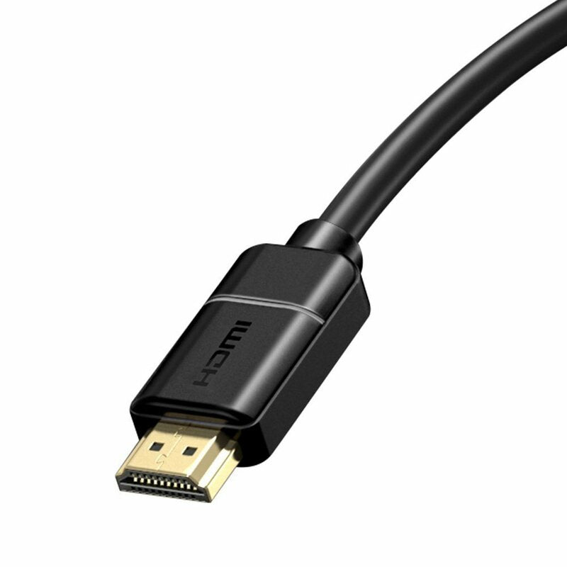 CABLU video Baseus HD Series, HDMI (T) la HDMI (T), rezolutie maxima 4K UHD (3840 x 2160) la 30 Hz, conectori auriti, 5m, negru "CAKGQ-D01" - 6953156222540