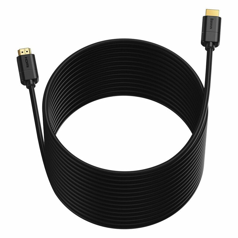 CABLU video Baseus HD Series, HDMI (T) la HDMI (T), rezolutie maxima 4K UHD (3840 x 2160) la 30 Hz, conectori auriti, 5m, negru "CAKGQ-D01" - 6953156222540
