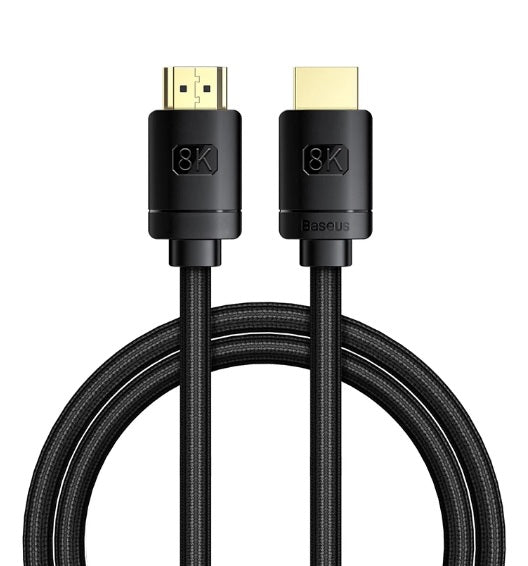 CABLU video Baseus High Definition, HDMI(T) la HDMI(T), versiunea 2.1, rezolutie maxima 8K UHD (7680 x 4320) la 60 Hz, conectori auriti, 3m, negru "CAKGQ-L01" - 6953156204171