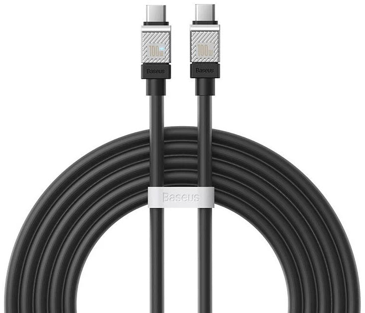 CABLU alimentare si date Baseus, Fast Charging Data Cable pt. smartphone, USB Type-C (T) la USB Type-C (T), E-marker, 100W, 2m, negru, "CAKW000301" (include TV 0.18lei) - 6932172626686