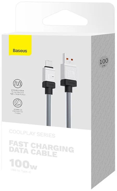 CABLU alimentare si date Baseus, Fast Charging Data Cable pt. smartphone, USB (T) la USB Type-C (T), 100W, 1m, negru, "CAKW000601" (include TV 0.18lei) - 6932172626808