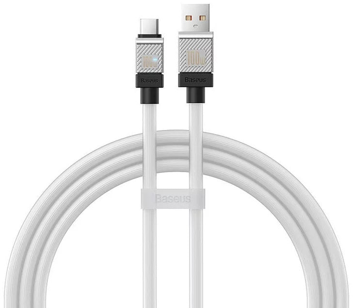 CABLU alimentare si date Baseus, Fast Charging Data Cable pt. smartphone, USB (T) la USB Type-C (T), 100W, 1m, alb, "CAKW000602" (include TV 0.18lei) - 6932172626815