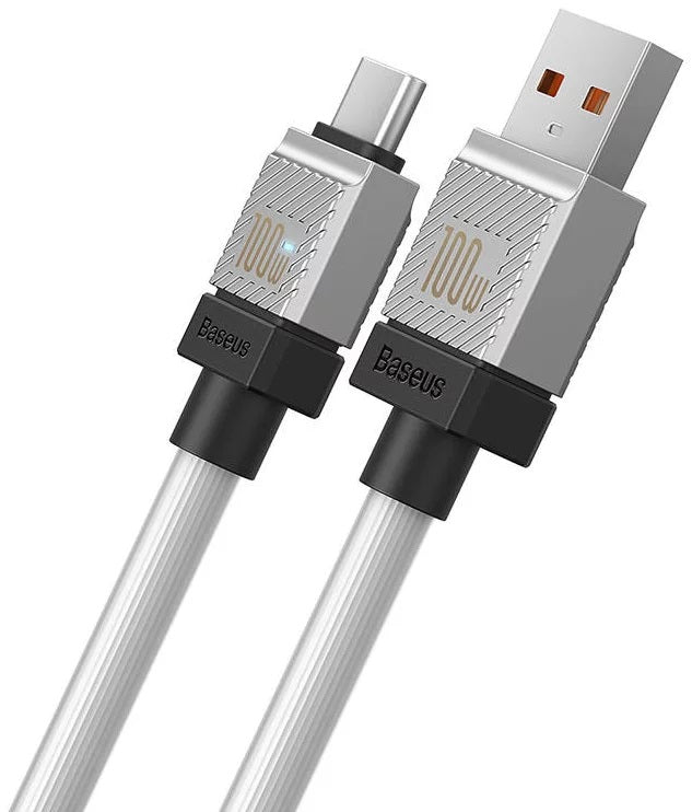 CABLU alimentare si date Baseus, Fast Charging Data Cable pt. smartphone, USB (T) la USB Type-C (T), 100W, 1m, alb, "CAKW000602" (include TV 0.18lei) - 6932172626815