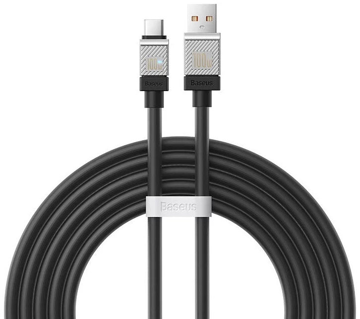 CABLU alimentare si date Baseus, Fast Charging Data Cable pt. smartphone, USB (T) la USB Type-C (T), 100W, 2m, negru, "CAKW000701" (include TV 0.18lei) - 6932172626846