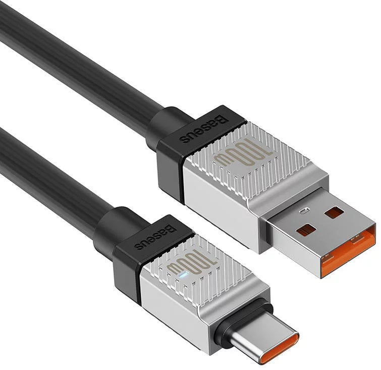 CABLU alimentare si date Baseus, Fast Charging Data Cable pt. smartphone, USB (T) la USB Type-C (T), 100W, 2m, negru, "CAKW000701" (include TV 0.18lei) - 6932172626846