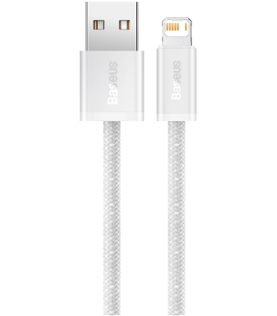 CABLU alimentare si date Baseus Dynamic Series, Fast Charging Data Cable pt. smartphone, USB la Lightning Iphone 2.4A, 1m, braided, alb "CALD000402" - 6932172602024