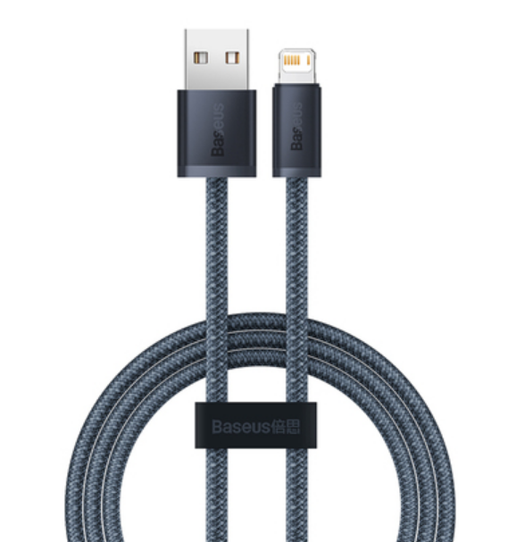 CABLU alimentare si date Baseus Dynamic Series, Fast Charging Data Cable pt. smartphone, USB la Lightning Iphone 2.4A, 1m, braided, gri "CALD000416" - 6932172605872