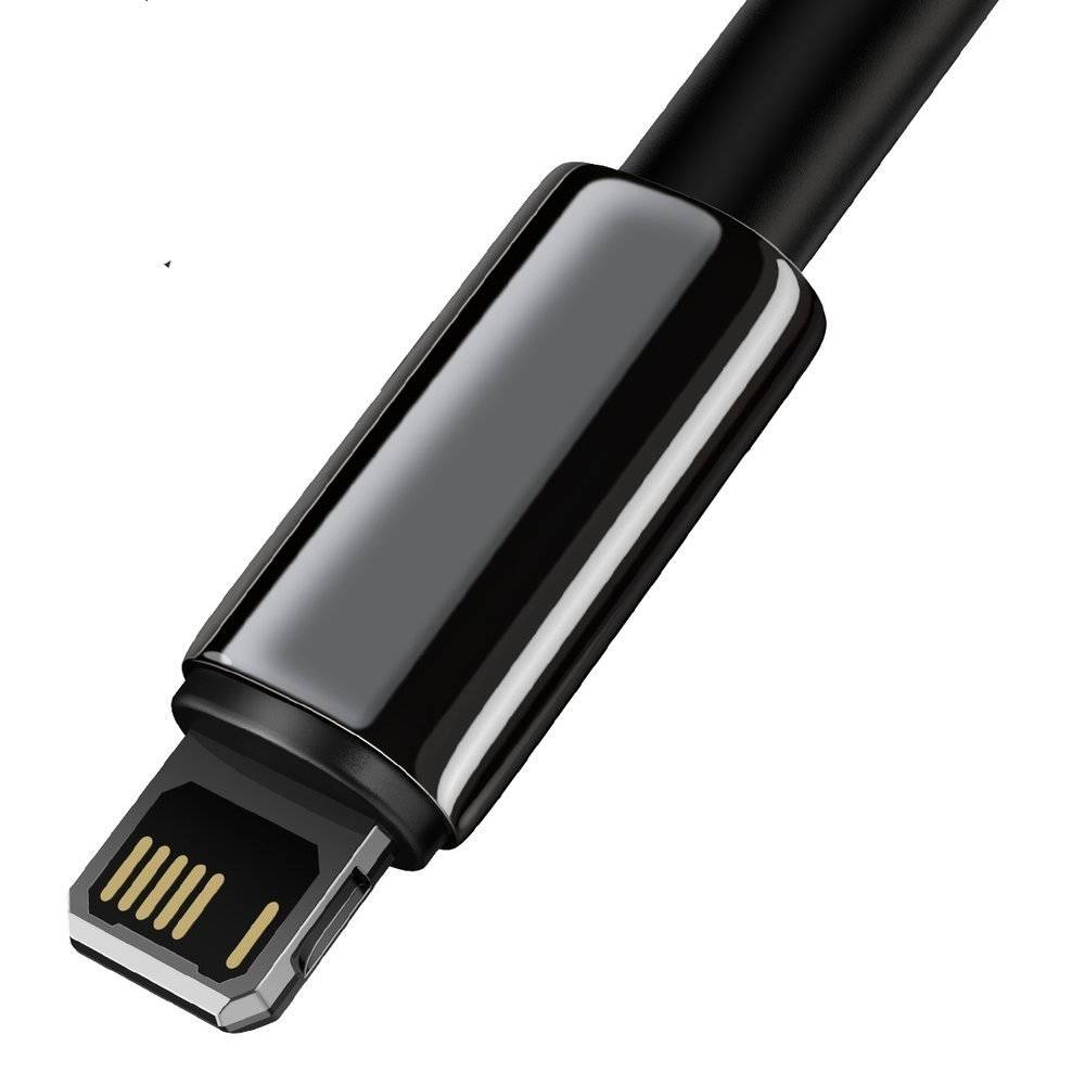 CABLU alimentare si date Baseus Tungsten Gold,Fast Charging Data Cable pt. smartphone,USB la Lightning 2.4A, braided,2m, rezistent zgarieturi,negru "CALWJ-A01" - 6953156204966