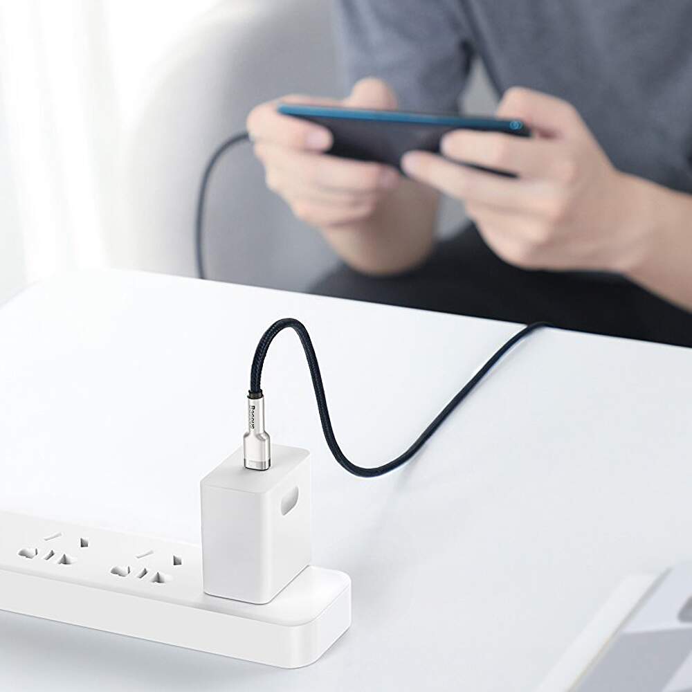 CABLU alimentare si date Baseus Cafule Metal, Fast Charging Data Cable pt. smartphone, USB Type-C la USB Type-C 100W, braided, 2m, negru "CATJK-D01" - 6953156202368
