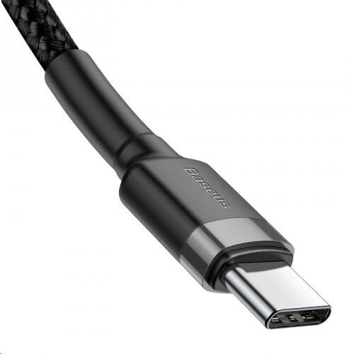 CABLU alimentare si date Baseus Cafule, Fast Charging Data Cable pt. smartphone, USB Type-C la USB Type-C 3A / 60W, 2m, gri + negru "CATKLF-HG1" - 6953156285231