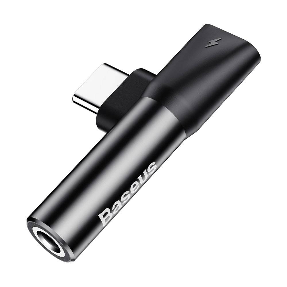 ADAPTOR Incarcare si audio Baseus, 1 x USB Type-C (T) la 1 x USB Type-C (M) si 1 x Jack 3.5mm (M), negru "CATL41-01" - 6953156282278