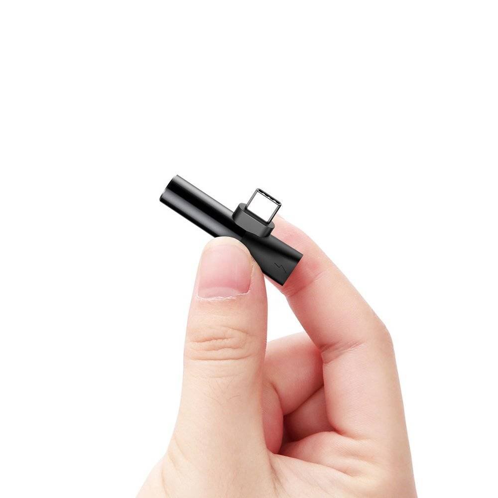 ADAPTOR Incarcare si audio Baseus, 1 x USB Type-C (T) la 1 x USB Type-C (M) si 1 x Jack 3.5mm (M), negru "CATL41-01" - 6953156282278