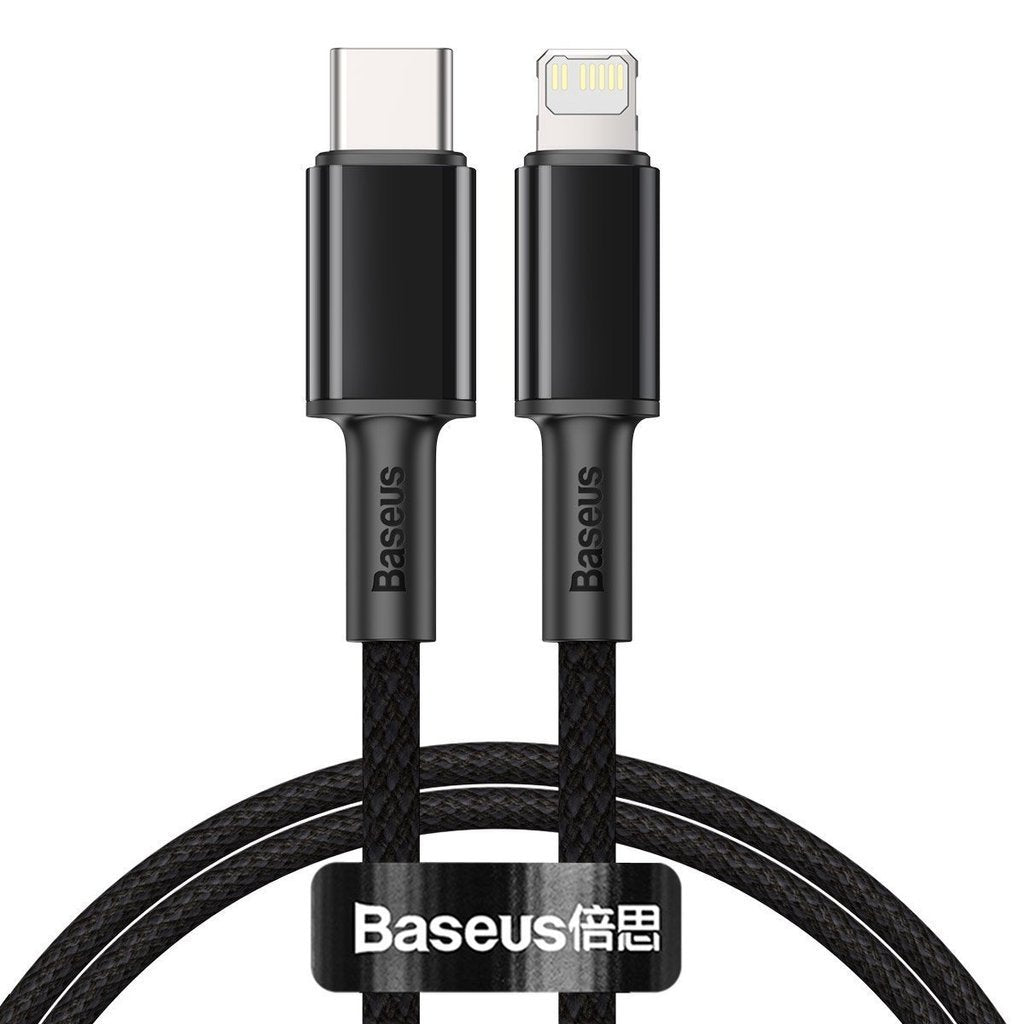 Cablu alimentare si date Baseus High Density Braided, Fast Charging Data Cable pt. smartphone, USB Type-C la Lightning PD 20W, braided, 2m, negru 