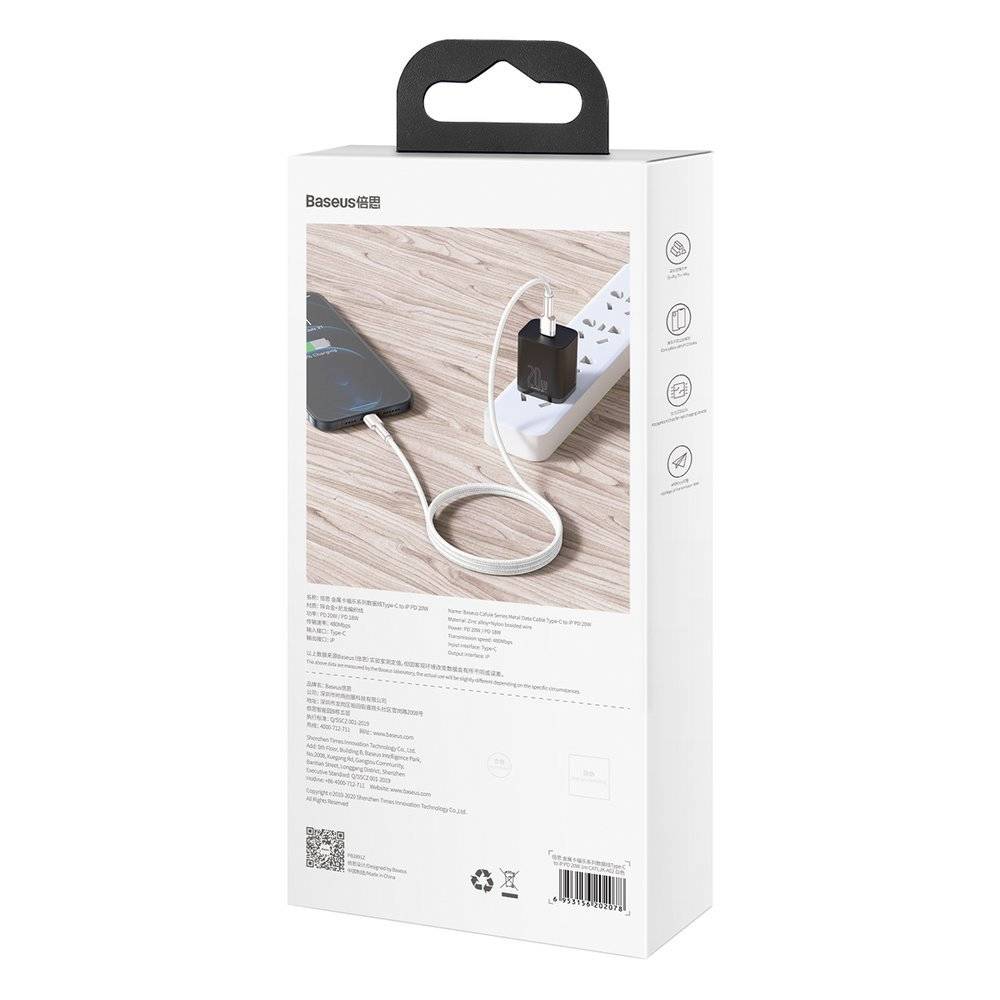Cablu alimentare si date Baseus Cafule Metal, Fast Charging Data Cable pt. smartphone, USB Type-C la Lightning Iphone PD 20W
