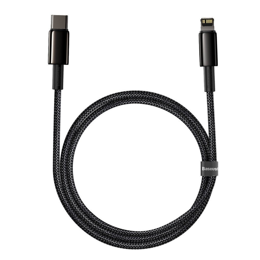 CABLU alimentare si date Baseus Tungsten Gold,Fast Charging Data Cable pt. smartphone,USB la Lightning 20W, braided,2m rezistent zgarieturi,negru "CATLWJ-A01" - 6953156232044