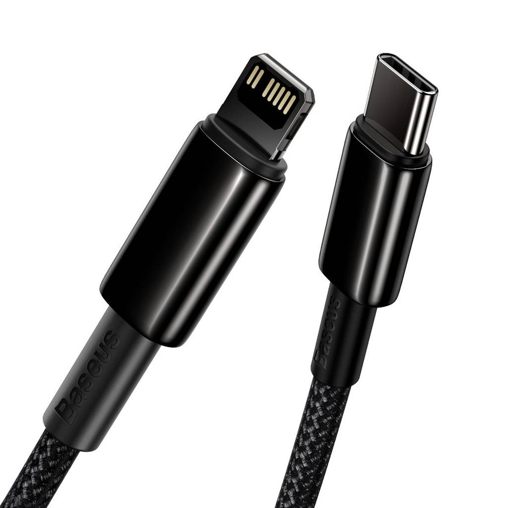 CABLU alimentare si date Baseus Tungsten Gold,Fast Charging Data Cable pt. smartphone,USB la Lightning 20W, braided,2m rezistent zgarieturi,negru "CATLWJ-A01" - 6953156232044