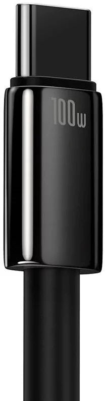 CABLU alimentare si date Baseus, Fast Charging Data Cable pt. smartphone, USB la USB Type-C (T), 100W, 480Mbps, aliaj zinc, braided(nylon),1m, negru, "CAWJ000001" (include TV 0.18lei) - 6932172618087
