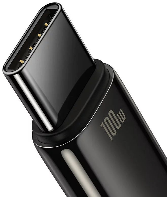 CABLU alimentare si date Baseus, Fast Charging Data Cable pt. smartphone, USB la USB Type-C (T), 100W, 480Mbps, aliaj zinc, braided(nylon),2m, negru, "CAWJ000101" (include TV 0.18lei) - 6932172618094
