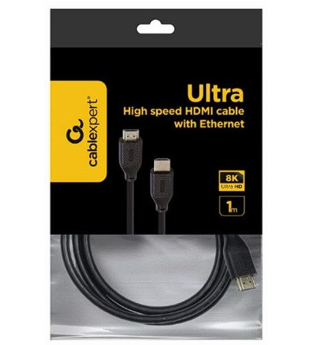 CABLU video GEMBIRD, HDMI (T) la HDMI (T), 3m, HDMI 2.1, conectori auriti, rezolutie maxima 8K (7680 x 4320) la 60 Hz, cupru, 8mm diam, negru, "CC-HDMI8K-3M"
