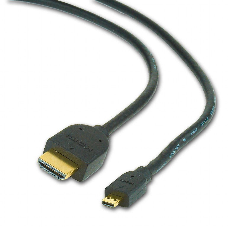CABLU video GEMBIRD, adaptor HDMI (T) la Micro-HDMI (T), 3m, conectori auriti, negru, "CC-HDMID-10"