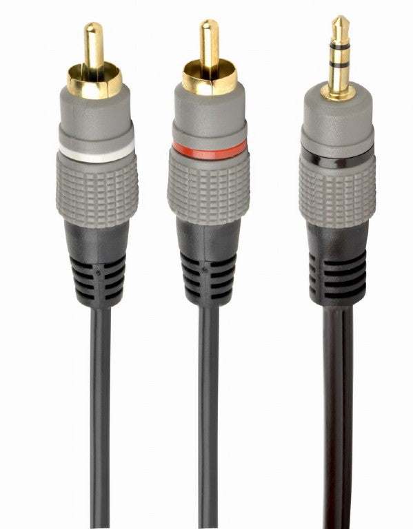 CABLU audio GEMBIRD stereo (3.5 mm jack la 2 x RCA), 2.5m, conectori auriti, "CCA-352-2.5M"